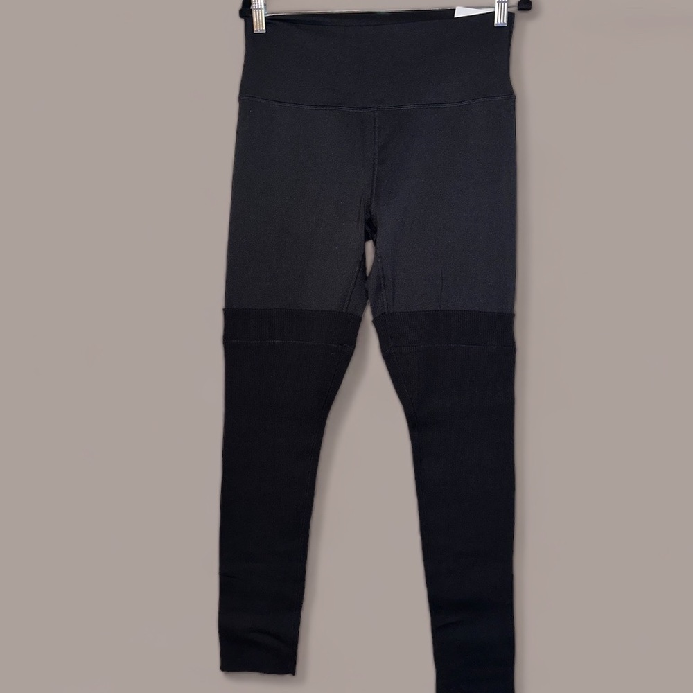 Aerie Hi-Rise Black Leggings XL | Sweater Knit Bottom | Lounge Stretch Comfy Fit